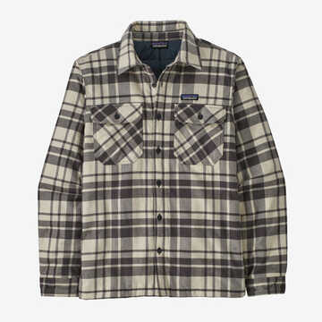 Patagonia Mens Insulated Organic Cotton Midweight Fjord Flannel Shirt - Ice Caps: Smolder Blue