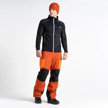 Dare 2b Mens Assimilate Hooded Core Stretch Midlayer | Black Orange