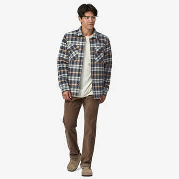 Patagonia Mens Insulated Organic Cotton Midweight Fjord Flannel Shirt - Fields: New Navy