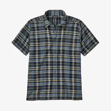 Patagonia Mens A/C® Button Up Shirt - Paint Plaid: Tidepool Blue