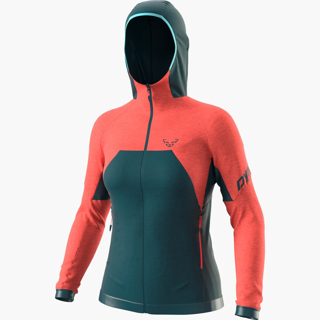 Mplus | Dynafit Tour Wool Thermal Hooded Jacket Women - Hot Coral