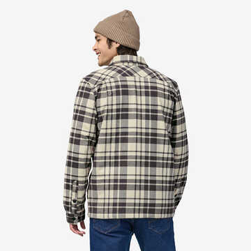 Patagonia Mens Insulated Organic Cotton Midweight Fjord Flannel Shirt - Ice Caps: Smolder Blue